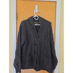 Inis Crafts Made in Ireland 100% Wool Grey Sweater Size M/L